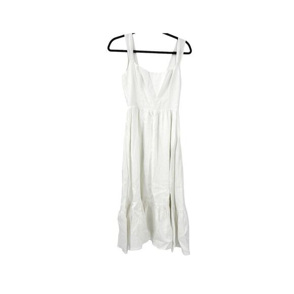 Reformation Bucatini midi Dress Sleeveless Linen White Size 2 NWT